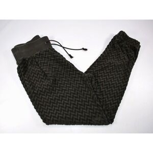 Nike‎ Sweatpants Womens M Dark Green Fleece Chevron Pattern Wide Waistband